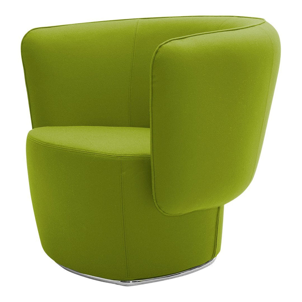 Fauteuil de salon moderne entièrement rembourré avec accoudoir intégré et assise ovale pour salon