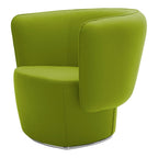 Fauteuil de salon moderne entièrement rembourré avec accoudoir intégré et assise ovale pour salon