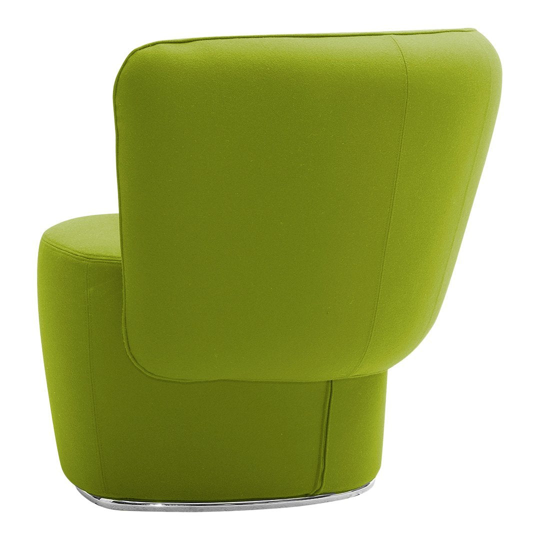 Fauteuil de salon moderne entièrement rembourré avec accoudoir intégré et assise ovale pour salon