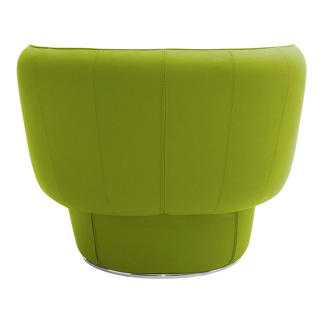 Fauteuil de salon moderne entièrement rembourré avec accoudoir intégré et assise ovale pour salon