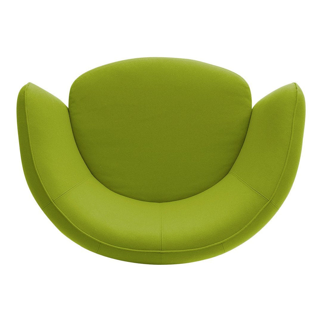 Fauteuil de salon moderne entièrement rembourré avec accoudoir intégré et assise ovale pour salon