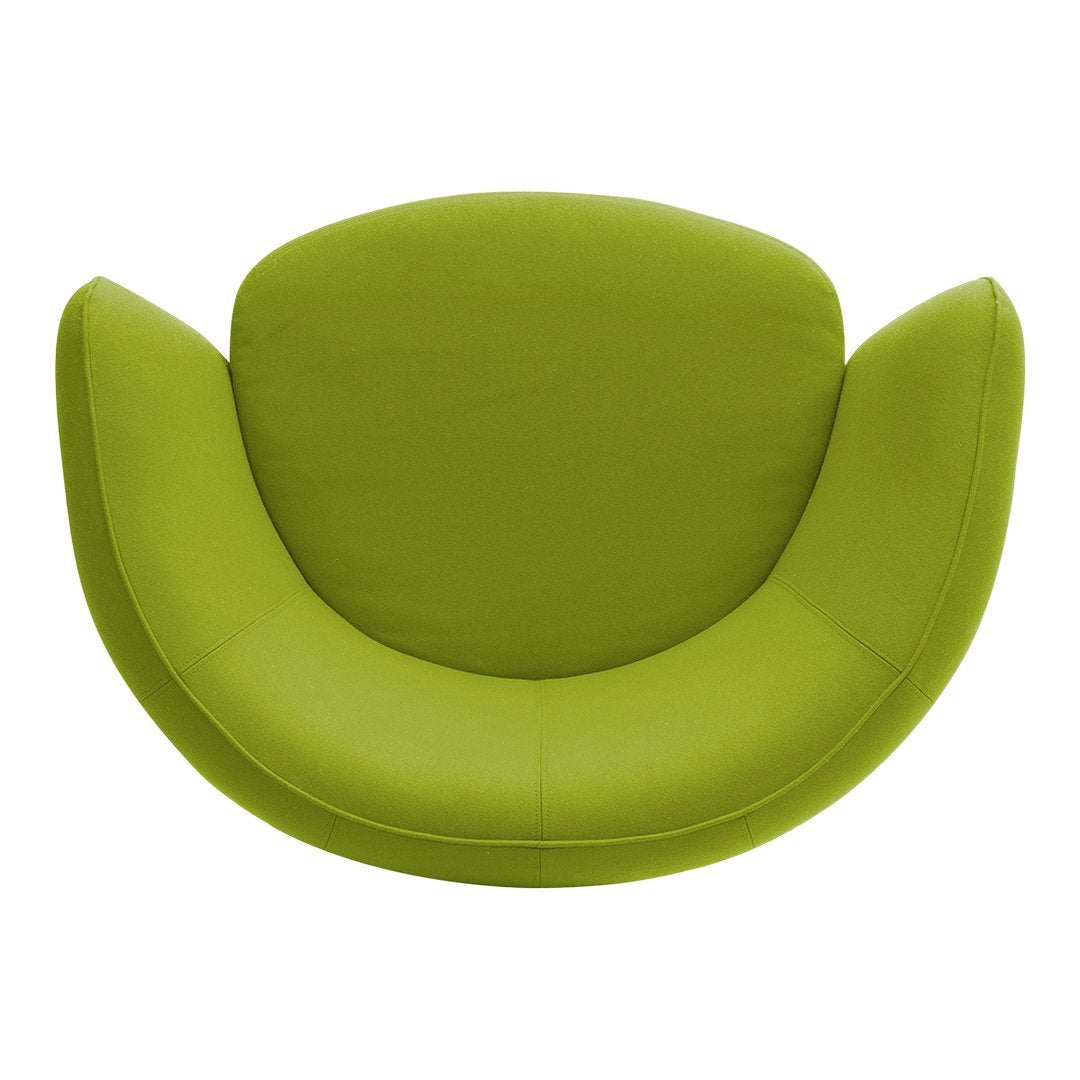 Fauteuil de salon moderne entièrement rembourré avec accoudoir intégré et assise ovale pour salon
