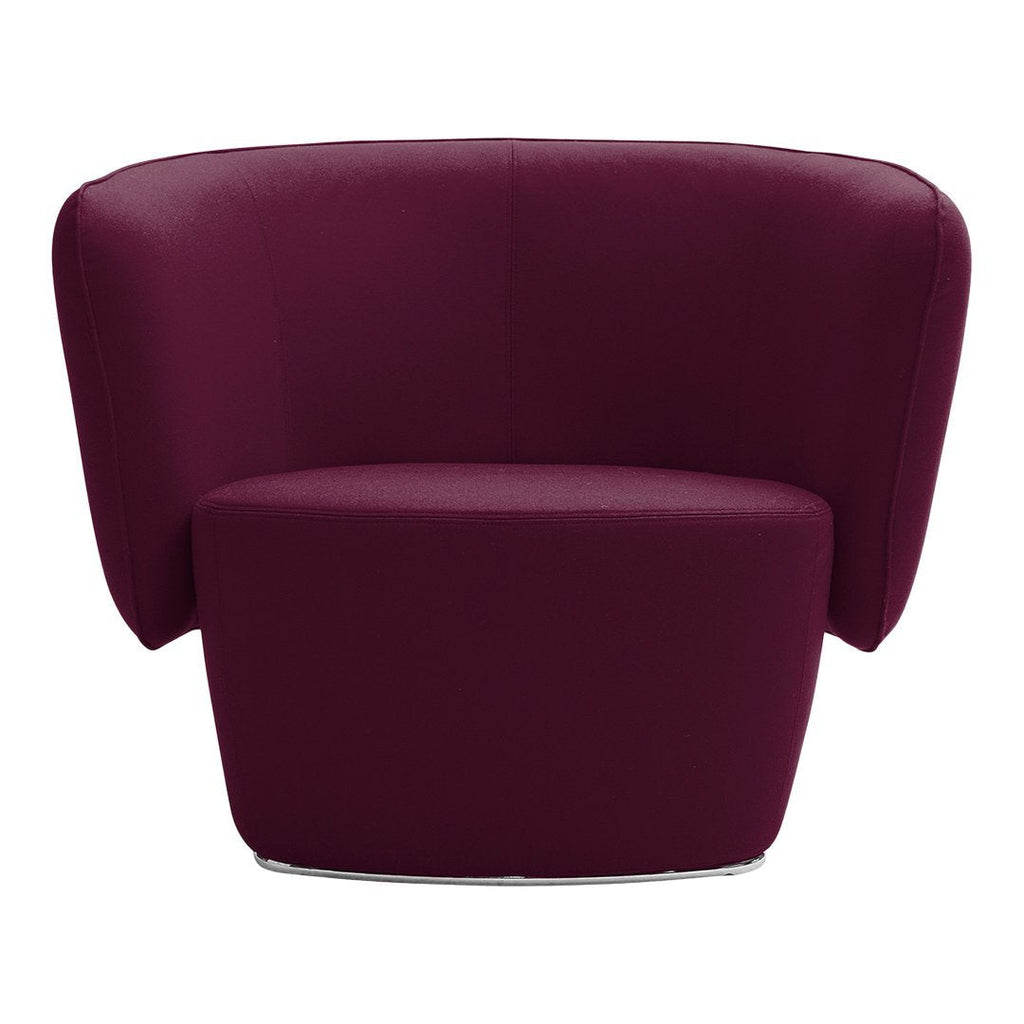 Fauteuil de salon moderne entièrement rembourré avec accoudoir intégré et assise ovale pour salon