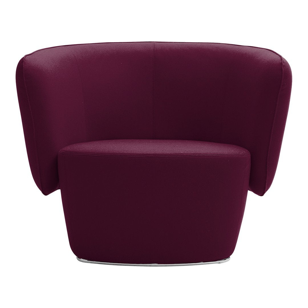 Fauteuil de salon moderne entièrement rembourré avec accoudoir intégré et assise ovale pour salon