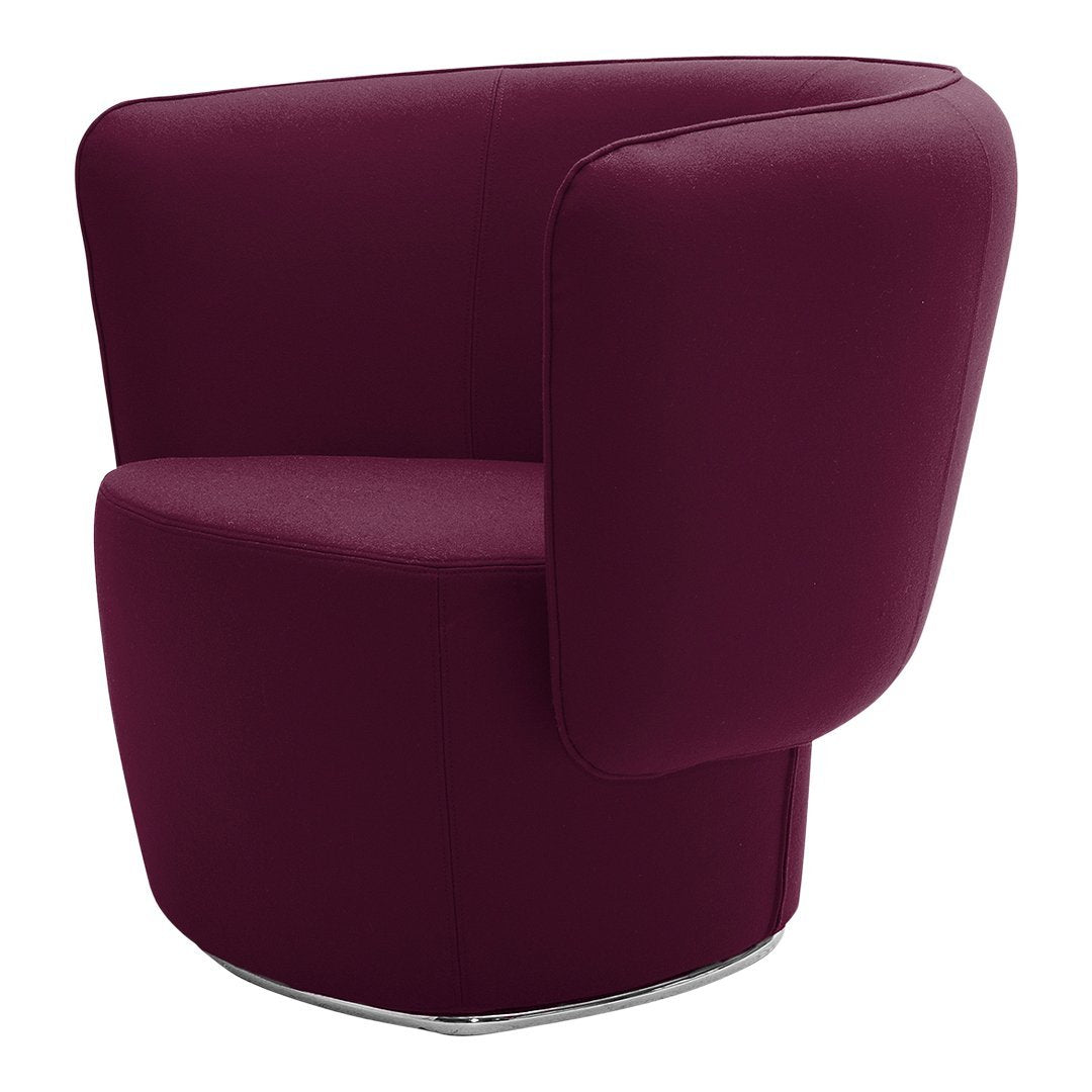 Fauteuil de salon moderne entièrement rembourré avec accoudoir intégré et assise ovale pour salon