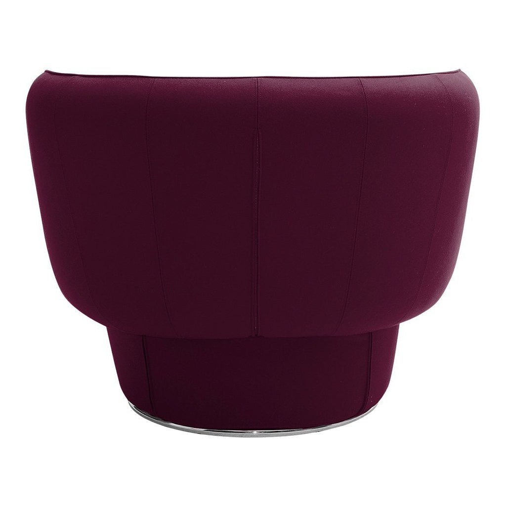 Fauteuil de salon moderne entièrement rembourré avec accoudoir intégré et assise ovale pour salon
