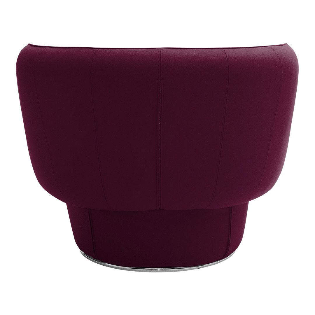 Fauteuil de salon moderne entièrement rembourré avec accoudoir intégré et assise ovale pour salon