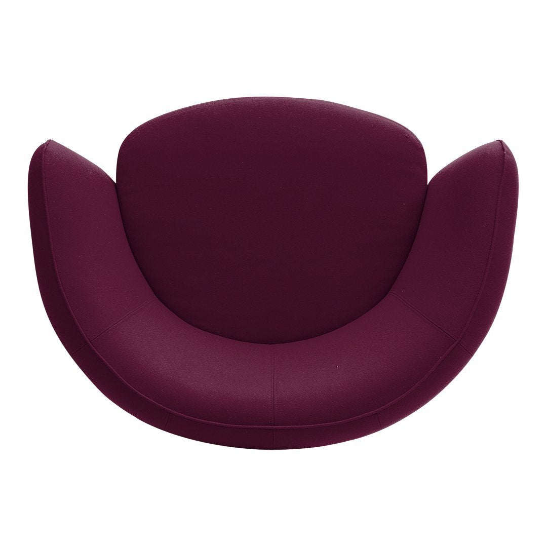 Fauteuil de salon moderne entièrement rembourré avec accoudoir intégré et assise ovale pour salon