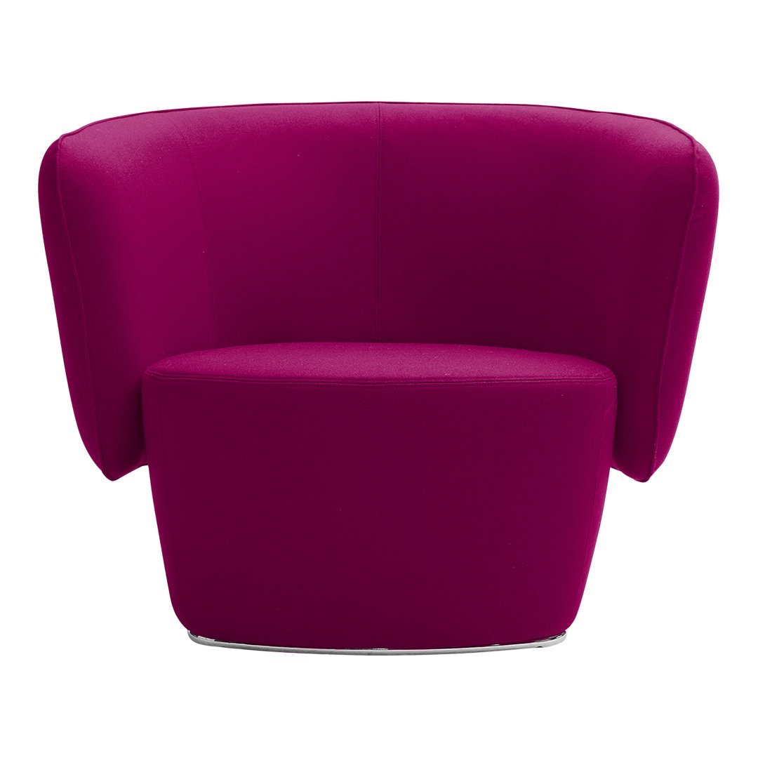 Fauteuil de salon moderne entièrement rembourré avec accoudoir intégré et assise ovale pour salon