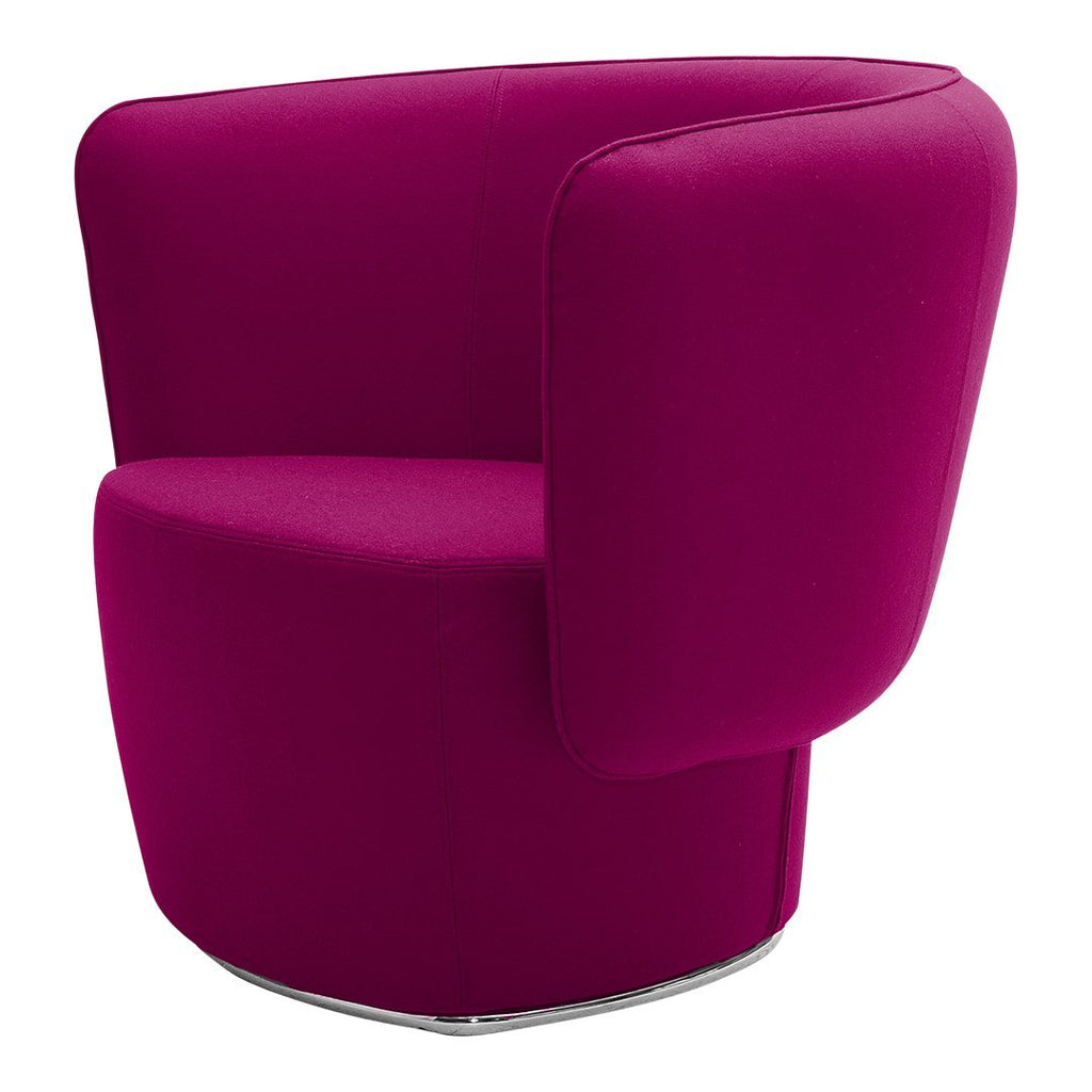 Fauteuil de salon moderne entièrement rembourré avec accoudoir intégré et assise ovale pour salon