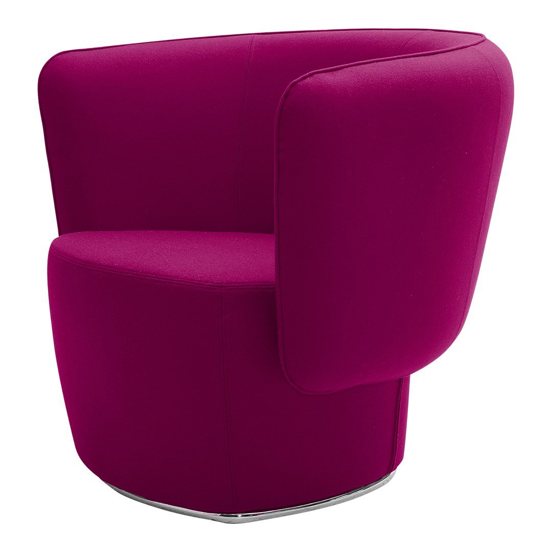 Fauteuil de salon moderne entièrement rembourré avec accoudoir intégré et assise ovale pour salon