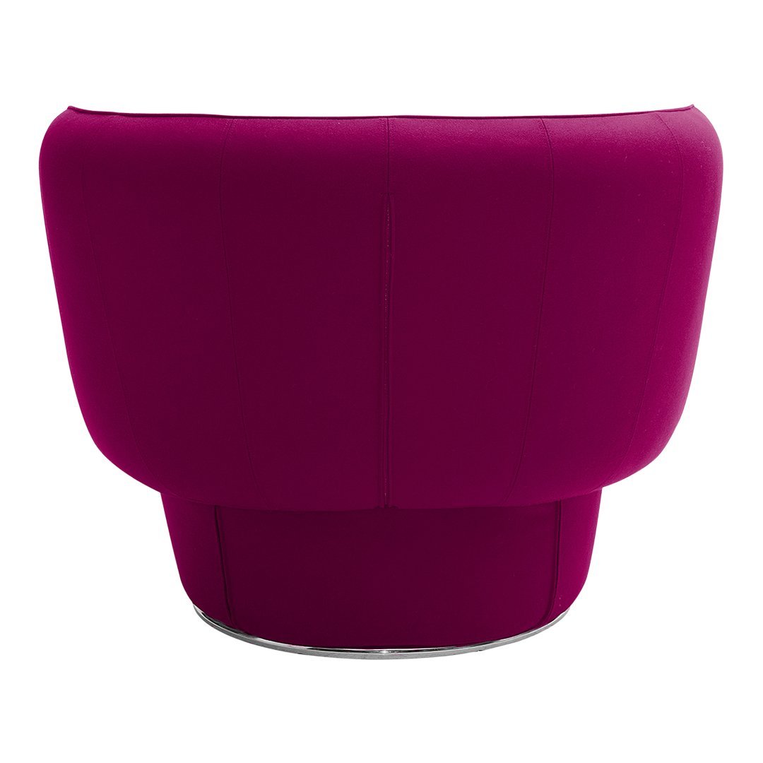 Fauteuil de salon moderne entièrement rembourré avec accoudoir intégré et assise ovale pour salon