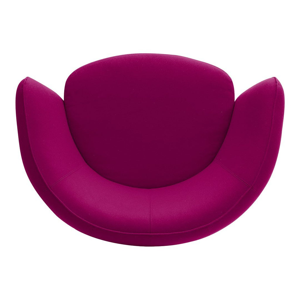 Fauteuil de salon moderne entièrement rembourré avec accoudoir intégré et assise ovale pour salon
