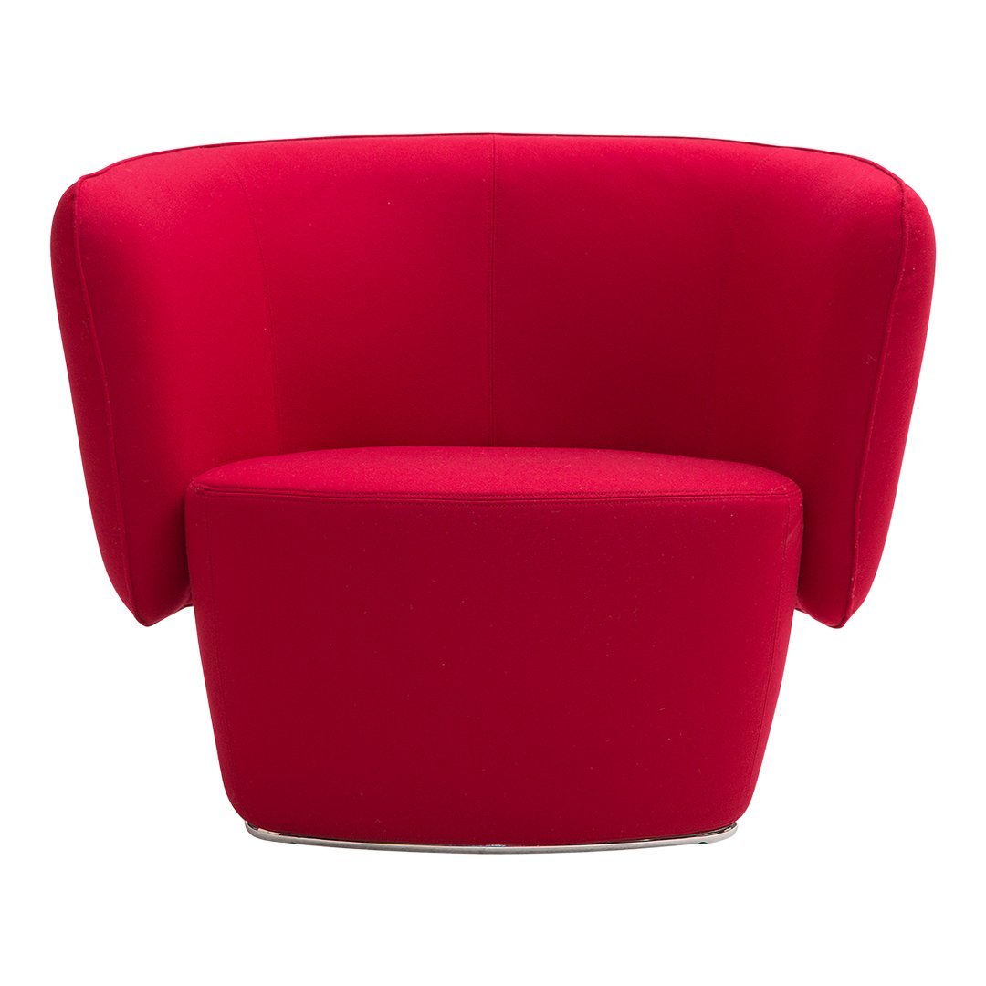 Fauteuil de salon moderne entièrement rembourré avec accoudoir intégré et assise ovale pour salon