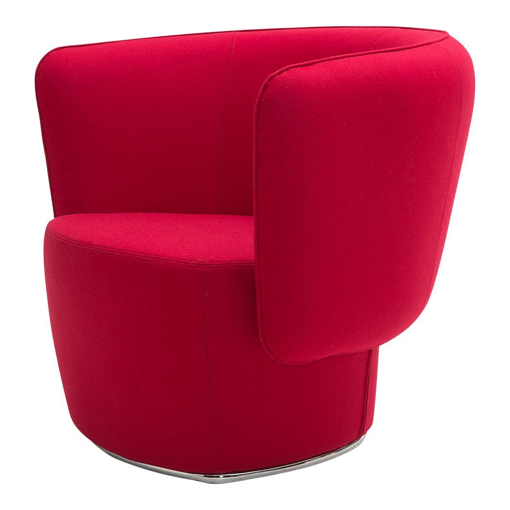 Fauteuil de salon moderne entièrement rembourré avec accoudoir intégré et assise ovale pour salon