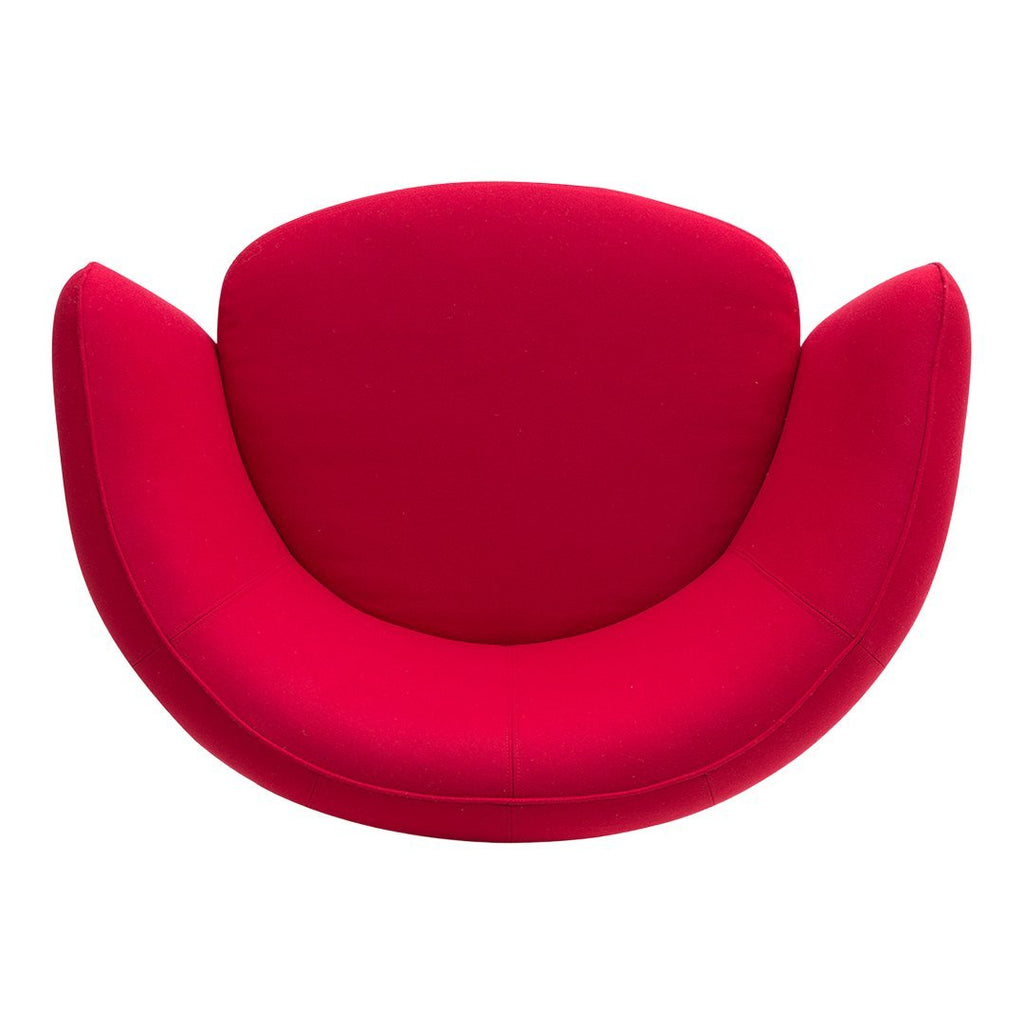 Fauteuil de salon moderne entièrement rembourré avec accoudoir intégré et assise ovale pour salon