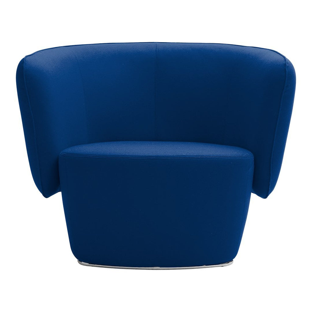Fauteuil de salon moderne entièrement rembourré avec accoudoir intégré et assise ovale pour salon