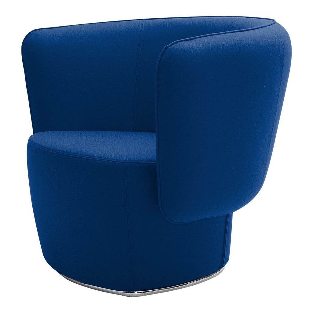 Fauteuil de salon moderne entièrement rembourré avec accoudoir intégré et assise ovale pour salon