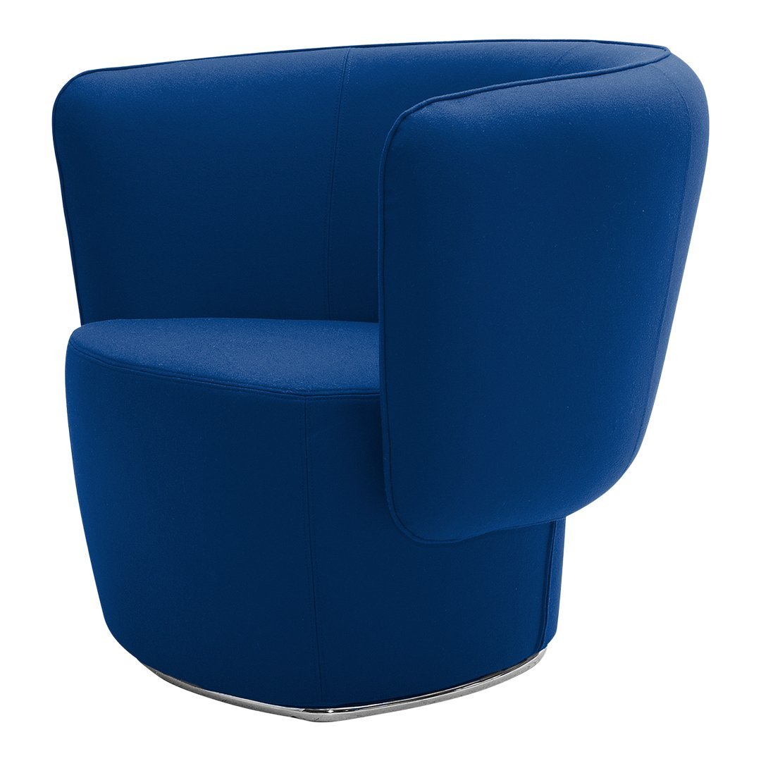 Fauteuil de salon moderne entièrement rembourré avec accoudoir intégré et assise ovale pour salon
