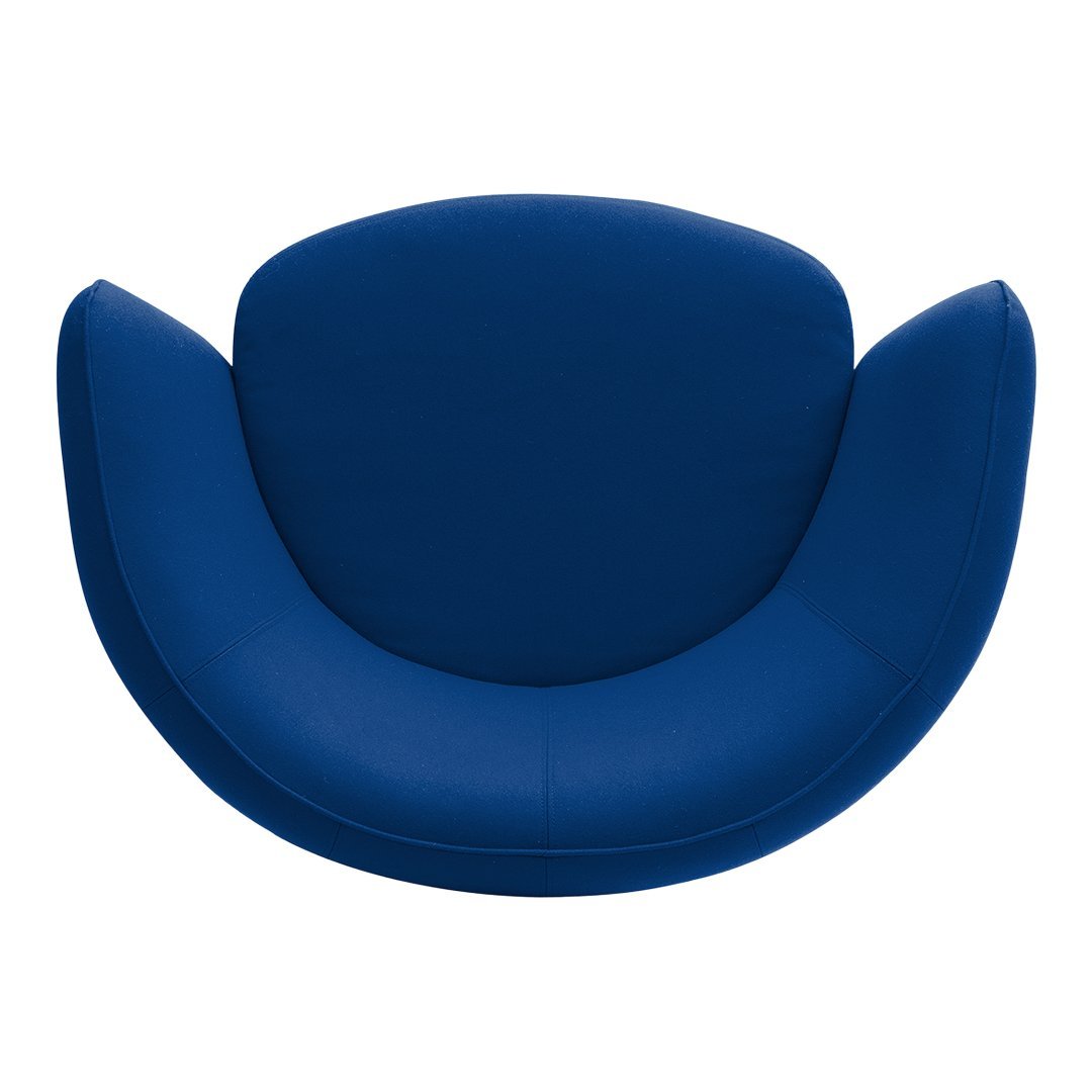 Fauteuil de salon moderne entièrement rembourré avec accoudoir intégré et assise ovale pour salon