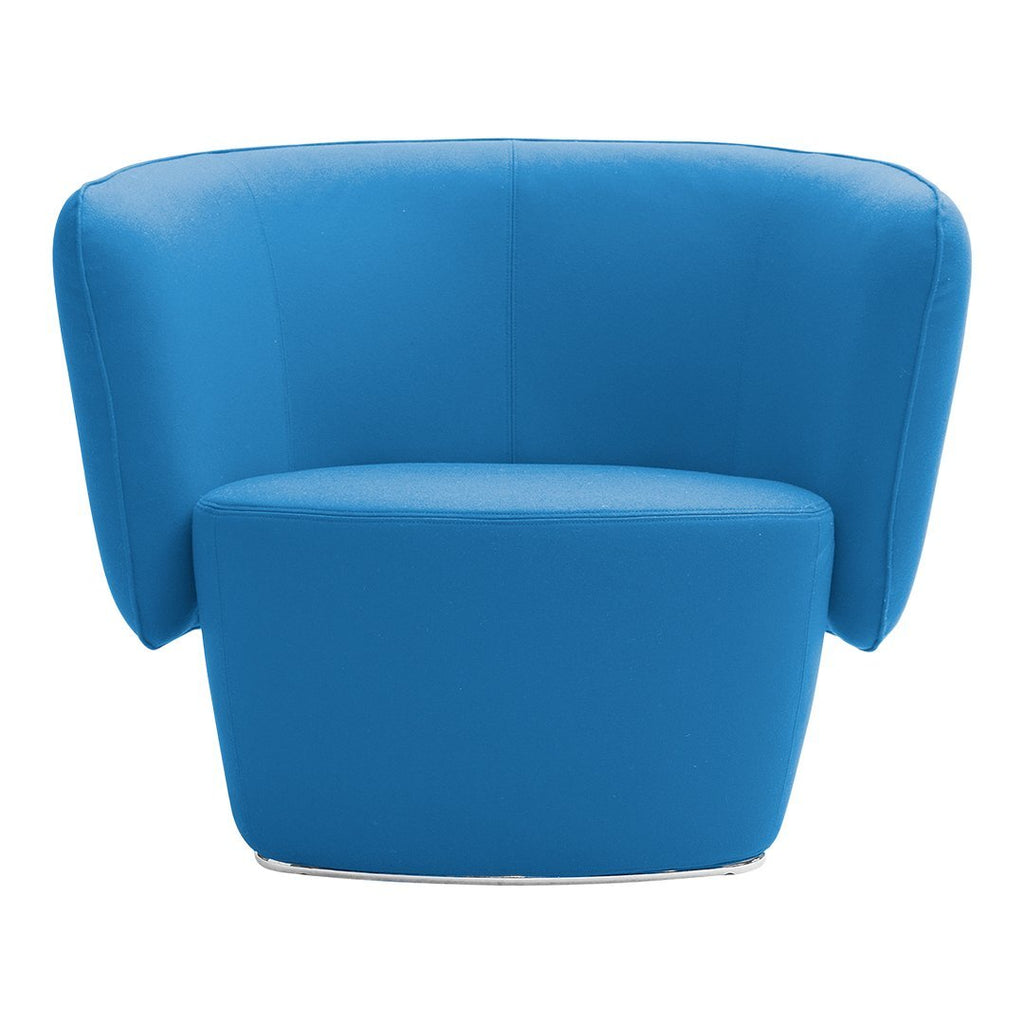 Fauteuil de salon moderne entièrement rembourré avec accoudoir intégré et assise ovale pour salon
