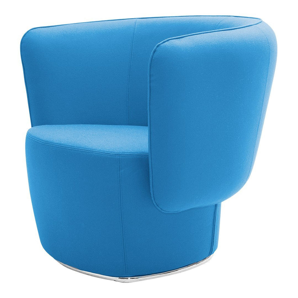 Fauteuil de salon moderne entièrement rembourré avec accoudoir intégré et assise ovale pour salon