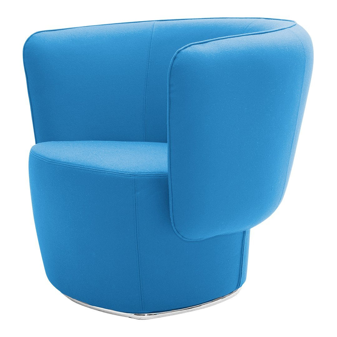 Fauteuil de salon moderne entièrement rembourré avec accoudoir intégré et assise ovale pour salon