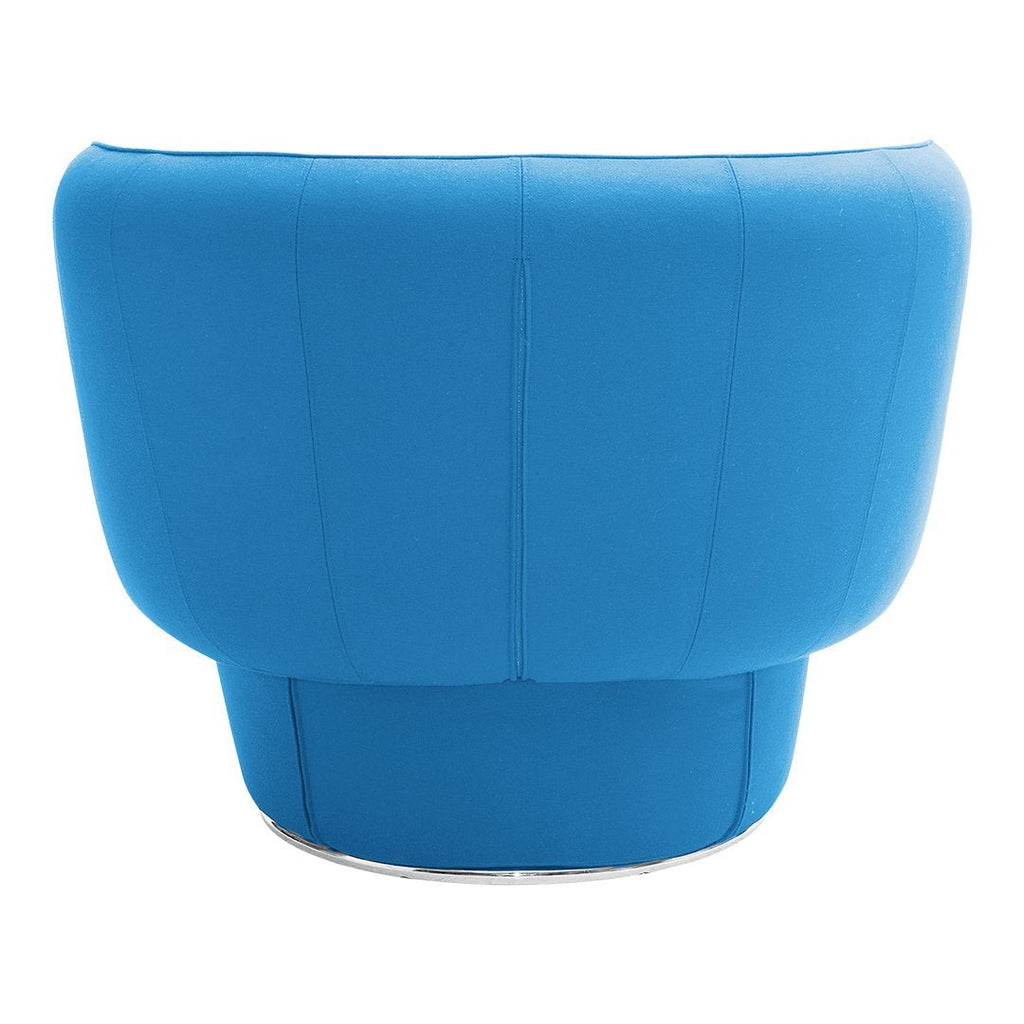 Fauteuil de salon moderne entièrement rembourré avec accoudoir intégré et assise ovale pour salon