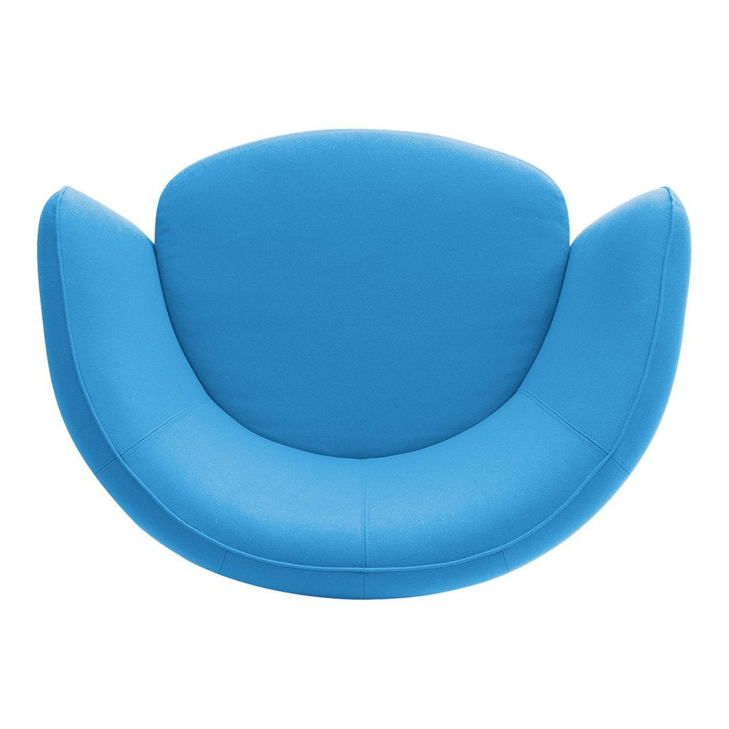 Fauteuil de salon moderne entièrement rembourré avec accoudoir intégré et assise ovale pour salon