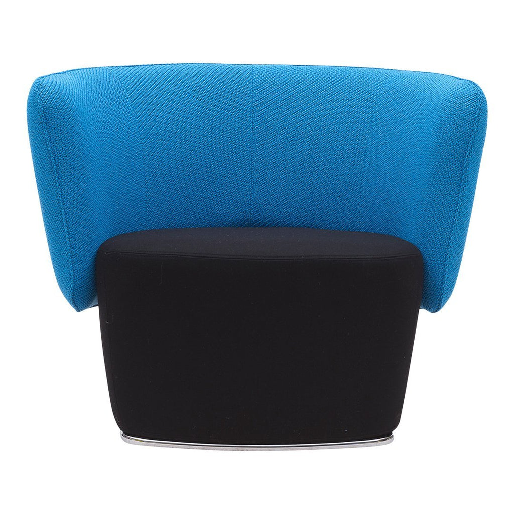 Fauteuil de salon moderne entièrement rembourré avec accoudoir intégré et assise ovale pour salon