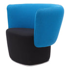 Fauteuil de salon moderne entièrement rembourré avec accoudoir intégré et assise ovale pour salon