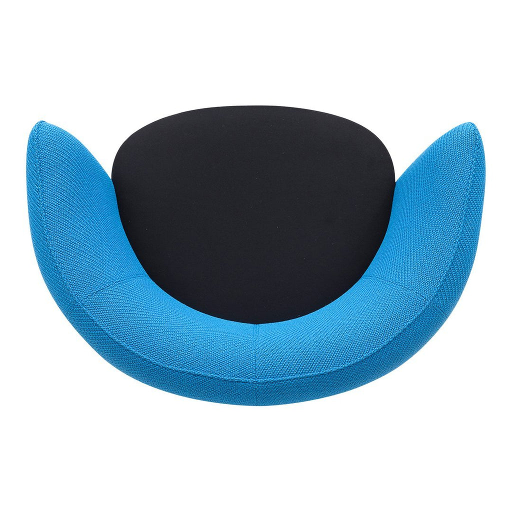 Fauteuil de salon moderne entièrement rembourré avec accoudoir intégré et assise ovale pour salon