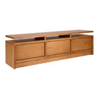 Console minimaliste avec trois tiroirs à ouverture facile et fermeture silencieuse pour couloir