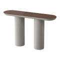 Console moderne laquée avec plateau ovale et pieds cylindriques pour le couloir