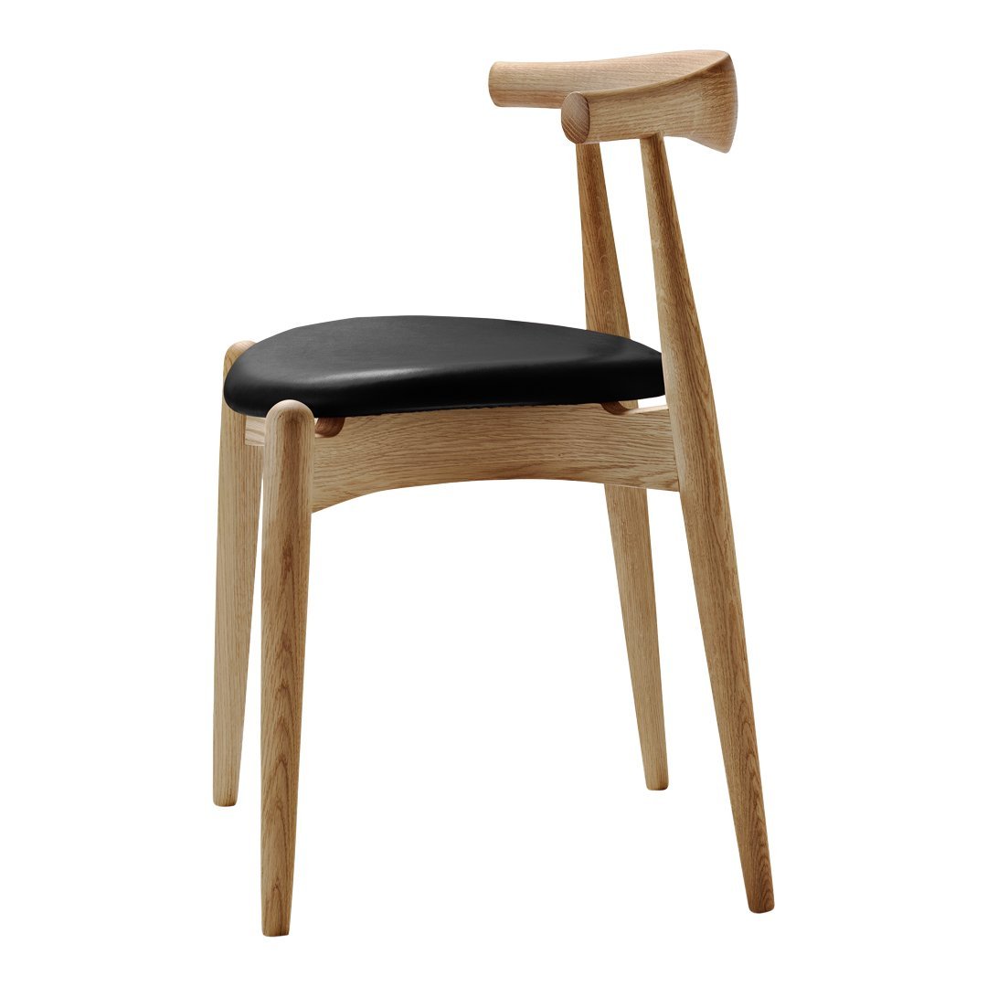 Chaise d'appoint empilable en bois massif scandinave au design minimaliste intemporel pour salle à manger
