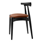 Chaise d'appoint empilable en bois massif scandinave au design minimaliste intemporel pour salle à manger