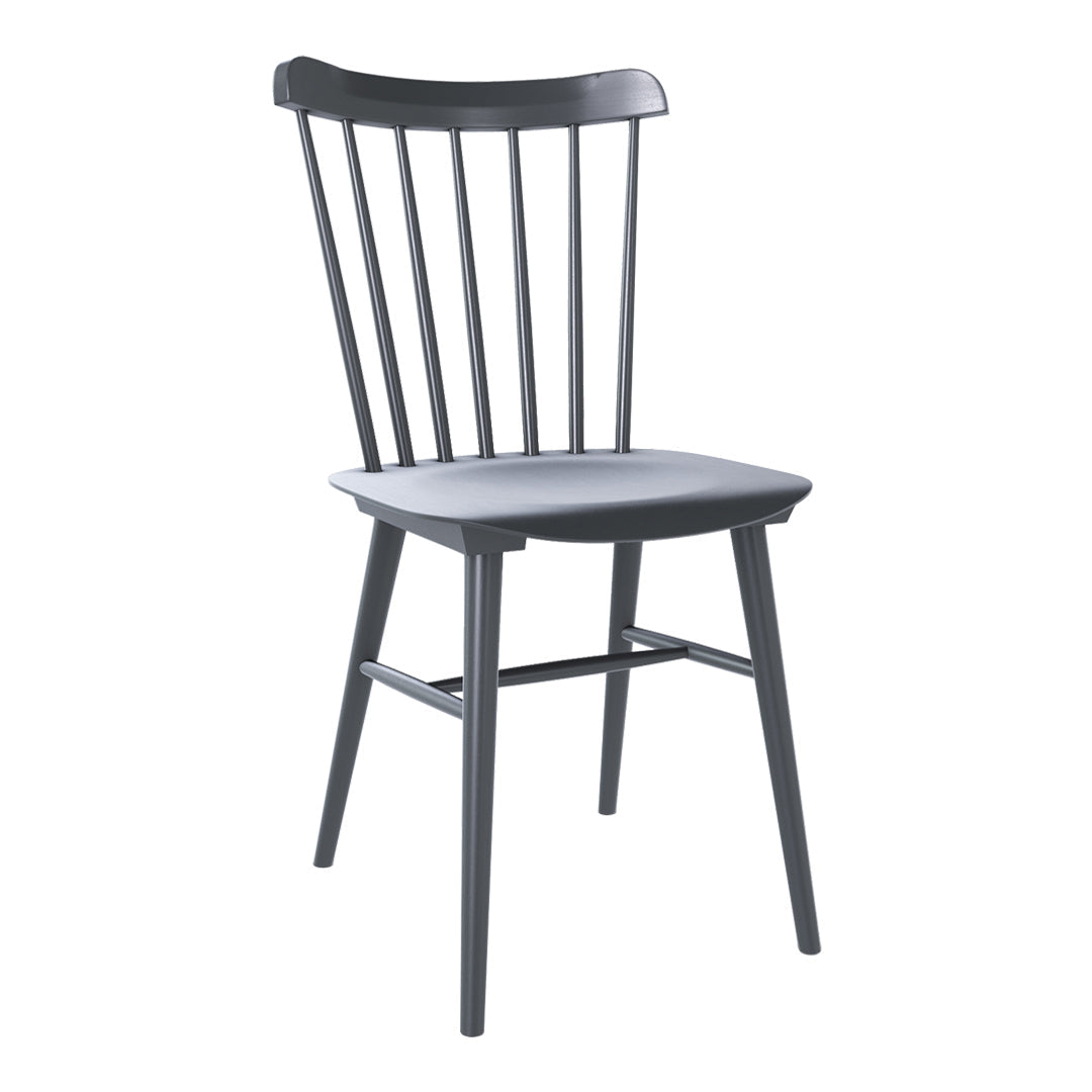 Chaise de salle à manger rétro en bois massif avec dossier bar poli à la main