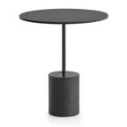 Table d'appoint contemporaine avec base en marbre ou béton et plateau en stratifié pour salon ou bureau