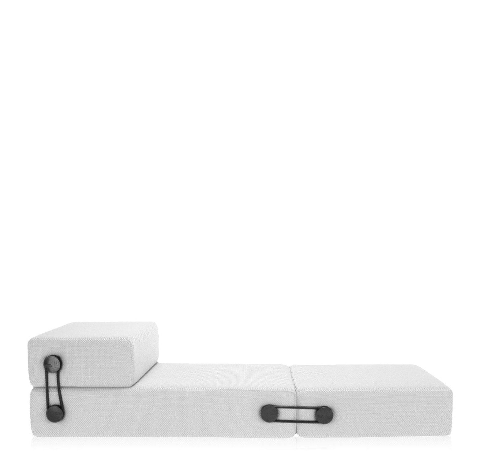 Canapé modulaire moderne en tissu technique avec configuration convertible 3-en-1 pour salon