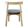 Chaise de salle à manger en bois massif d'inspiration japonaise avec assise en cuir et dossier enveloppant