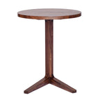 Table d'appoint contemporaine en chêne massif ou en noyer avec bord chanfreiné et base décalée pour salon