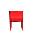 Table d'appoint contemporaine en plastique transparent avec coin réfléchissant et design incurvé pour chambre ou salon