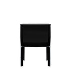 Table d'appoint contemporaine en plastique transparent avec coin réfléchissant et design incurvé pour chambre ou salon