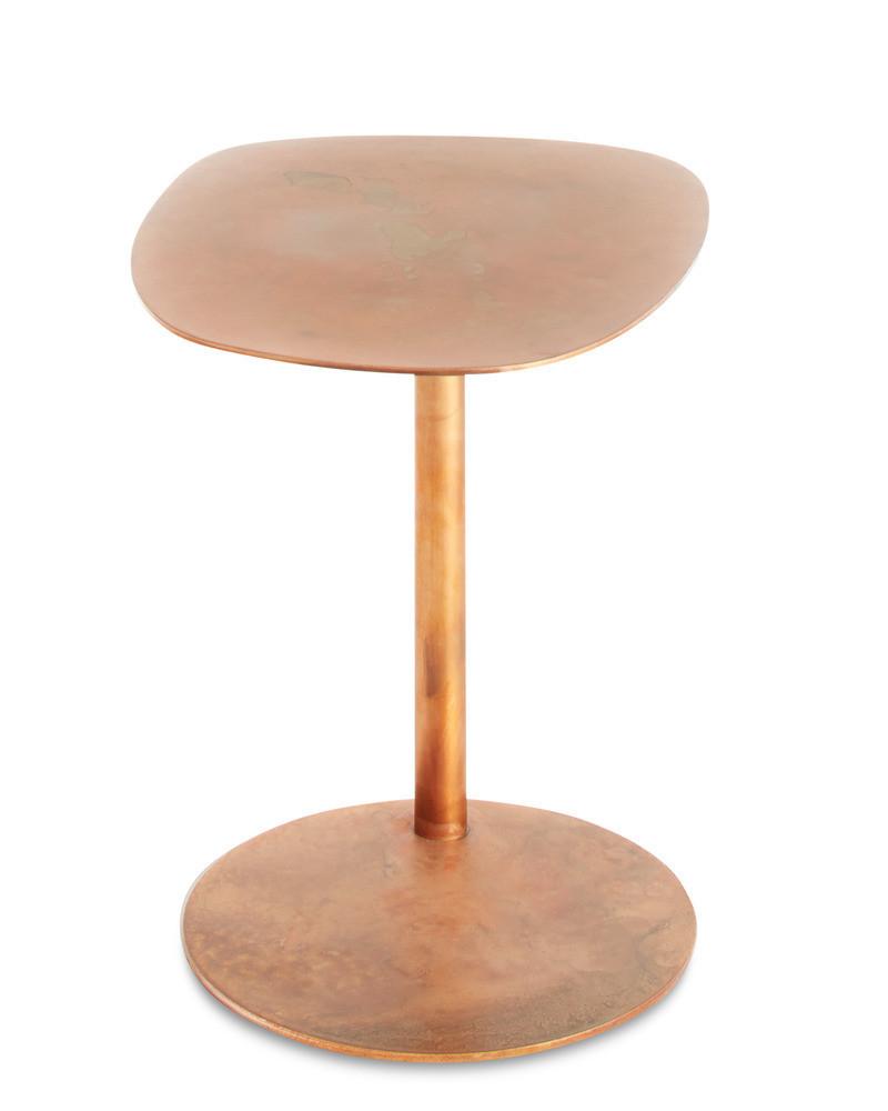 Table d'appoint contemporaine avec base en marbre et structure en acier, forme sculpturale inspirée d'une sucette, pour salon ou chambre à coucher