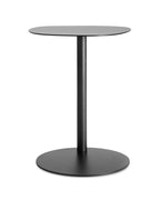 Table d'appoint contemporaine avec base en marbre et structure en acier, forme sculpturale inspirée d'une sucette, pour salon ou chambre à coucher